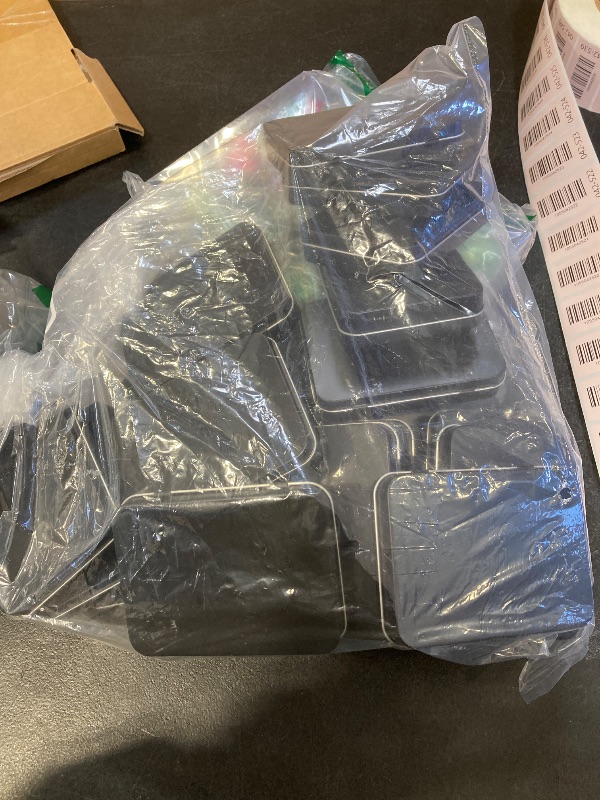 Photo 1 of 22 Pack Empty Rectangular Metal Storage Organizer Tins with Hinged Lids for Small Items and Other Craft Projects, 4.5 x 3.3 x 0.9 inch (Black)