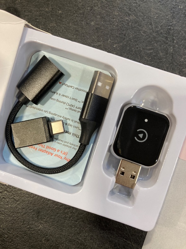Photo 1 of Junboer Mini Wireless Carplay Adapter for iPhone - Carplay Wireless Adapter Car Play Dongle Bluetooth, Compatible with iPhone iOS 10+, [2025 Upgraded] Silver