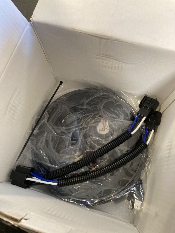 Photo 3 of UNI-SHINE 2pcs Projector 7 Inch LED Headlights Hi/Lo Beam 7’’ Round Headlight H6024 LED Headlight Compatible with Jeep Wrangler JK CJ TJ fit for Miata, Chevy S2