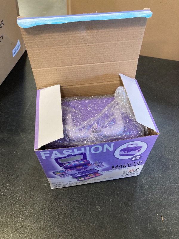 Photo 1 of 54 Pcs Kids Makeup Kit for Girls, Princess Real Washable Pretend Play Cosmetic Set Toys with Mirror, Birthday Gifts for 3 4 5 6 7 8 9 10 Years Old Girls Kids (Purple)