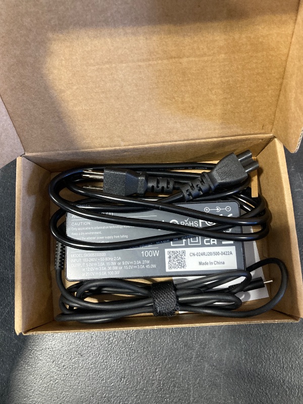 Photo 1 of 100W USB C Laptop Charger, Fast Charger Compatible with Lenovo ThinkPad, Yoga, HP, Asus, Acer, Dell, MSI, MacBook Pro/Air Laptops and Tablets; Universal Type C Chromebook Laptop Power Supply Cord