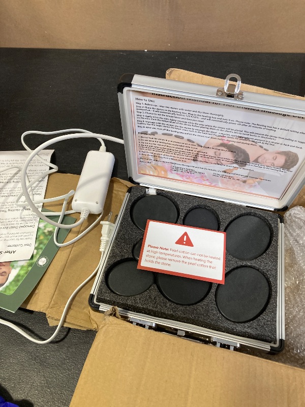 Photo 1 of AICNLY 10 Pcs Basalt Hot Stones Massage Set with Temperature Adjustment-Hot Stones Massage with Warmer Kit, Professional Massage Tool for Spa-Lymphatic Drainage, Relieve Tension and Muscle Pain