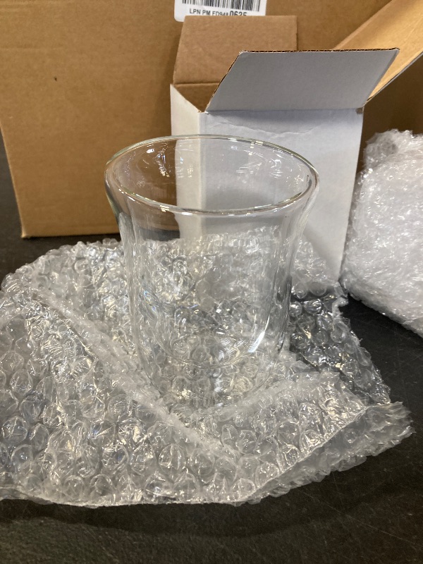 Photo 1 of 8 Pack 10 oz Double Walled Coffee Mugs Glass Espresso Cups without Handle Clear Thermo Insulated Demitasse Cups for Cappuccino Tea Latte Beverages