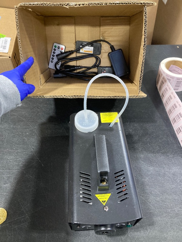 Photo 1 of AGPTEK Fog Machine, Smoke Machine with 13 Colorful LED Lights Effect, Auto Mode 4000CFM Fog with 1 Wired Receiver and 2 Wireless Remote Controls, Perfect for Wedding, Halloween, Party and Stage Effect
