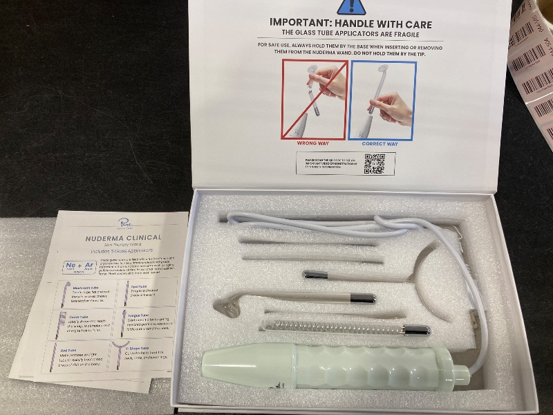 Photo 1 of Pure Daily Care NuDerma Clinical Portable Skin Therapy Wand, Machine with 6 Fusion Neon + Argon Wands – Anti Aging - Clarifying - Skin Tightening & Radiance - Wrinkle Reducing