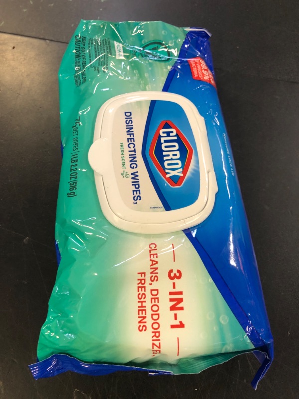 Photo 1 of 1 Clorox Disinfecting Wipes, Bleach Free, Household Essentials, Fresh Scent, Moisture Seal Lid, 75 Cleaning Wipes, (New Packaging)