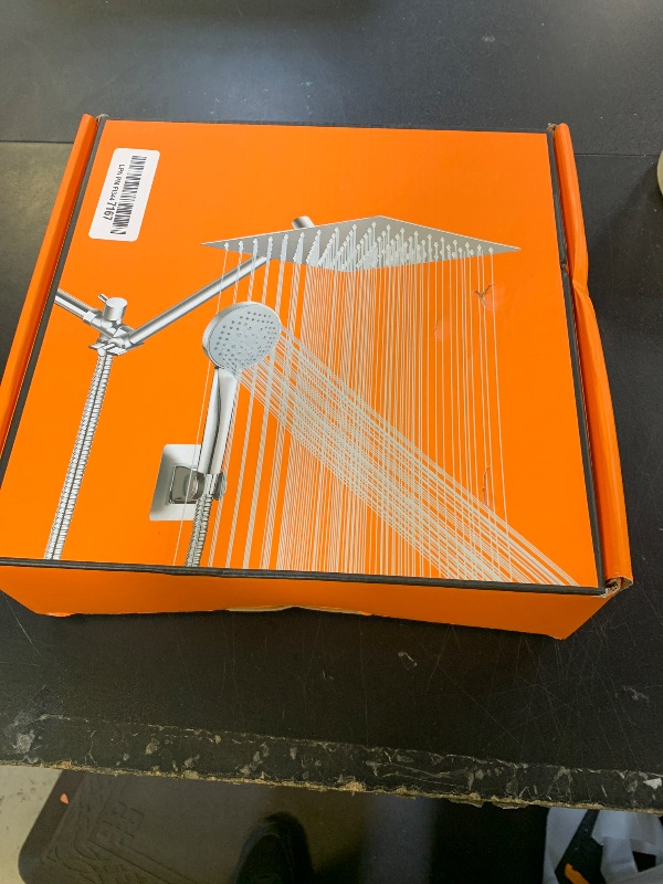 Photo 1 of 10 inch Rainfall Shower Head Combo Stainless Steel, THE FIRST WATERFALL mode, 10 Inch Rain Shower Head with Handheld 6 Spray Modes High Pressure, Overhead Shower Adjustable Extension Arm,Chrome