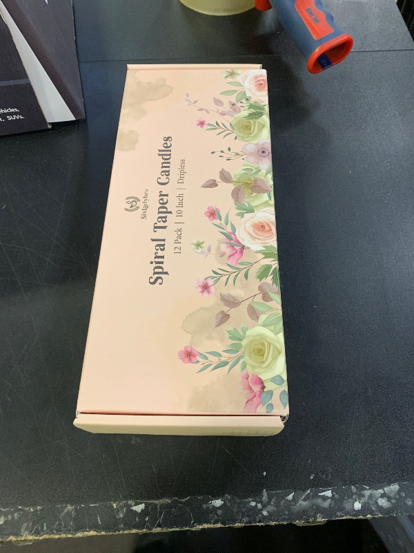 Photo 1 of 10 Inch Cream Spiral Taper Candles for Home Decoration, 12 Pack Candy-Color Candlesticks for Dinner Party Wedding Holiday