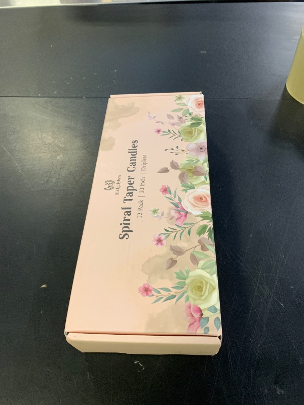 Photo 1 of 10 Inch Cream Spiral Taper Candles for Home Decoration, 12 Pack Candy-Color Candlesticks for Dinner Party Wedding Holiday