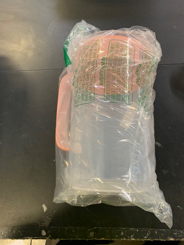 Photo 1 of 1 Gallon/ 4L Plastic Plastic Straining Pitcher with Lid, Large Clear Water Carafe Jug Juice Mixing Pitcher with Strainers Cover, Handles, Measurements for Ice Tea Hot Cold Coffee Mix Drinks. (Pink)