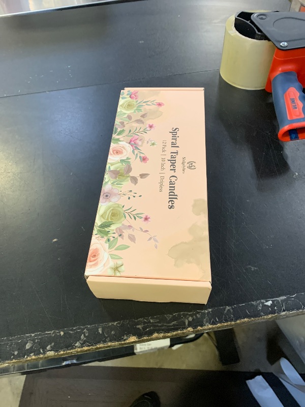 Photo 1 of 10 Inch Cream Spiral Taper Candles for Home Decoration, 12 Pack Candy-Color Candlesticks for Dinner Party Wedding Holiday