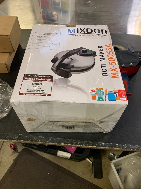 Photo 1 of 12 Inch Electric Tortilla and Roti Maker Press – Non-Stick Surface, Adjustable Temperature, Compact Flatbread MachineSilver,One Size