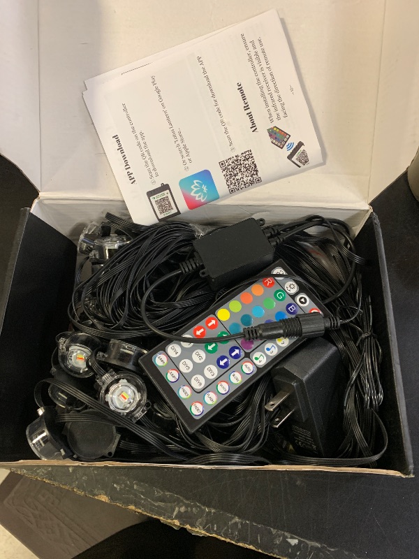 Photo 1 of 100 FT Permanent Outdoor Lights, Waterproof 2-in-1 Eaves & Ground Stakes LED String Lights with App/Remote Control for House, Garden– Smart Color-Changing Lighting for Halloween Christmas Decorations