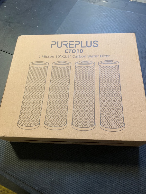 Photo 1 of 1 Micron 2.5" x 10" Whole House CTO Carbon Water Filter Cartridge Replacement for Under Sink Water Filter System, Dupont WFPFC8002, WFPFC9001, FXWTC, SCWH-5, WHEF-WHWC, WHCF-WHWC, AMZN-SCWH-5, 4Pack