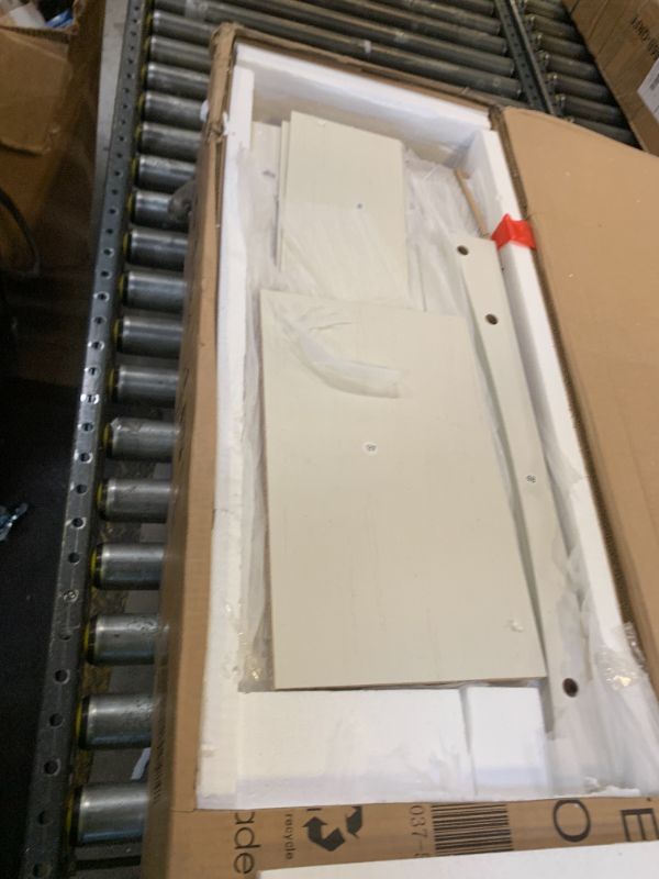 Photo 1 of *PARTIAL SET*__JXQTLINGMU Farmhouse 76" Height Computer Desk with Hutch, Office Desk with Charging Station, Drawers and Storage Cabinet BOX A ONLY