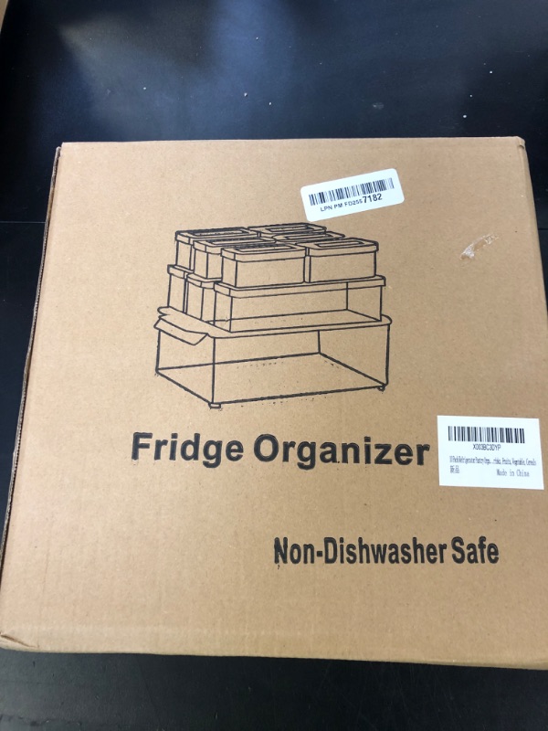 Photo 1 of 10 Pack Refrigerator Pantry Organizer Bins, Stackable Fridge Organizer Bins with Lids, Clear Plastic Food Storage Bins for Kitchen, Countertops, Cabinets, Fridge, Drinks, Fruits, Vegetable, Cereals