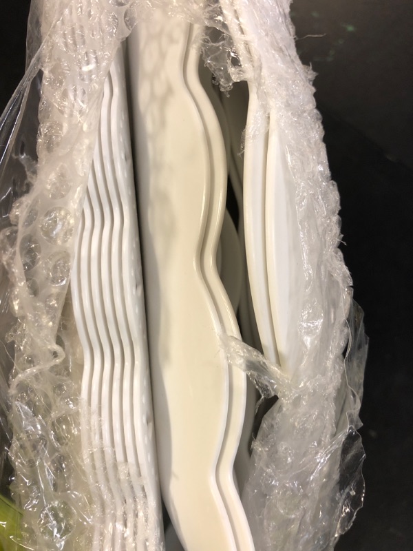 Photo 1 of 10 Pcs Cake Stand White Plastic Dessert Table Display Set 4 Pcs 3 Tired Cupcake Stand Cookie Tray Rack Serving Tray Cake Display Tower and 6 Pcs Dessert Trays for Wedding Baby Shower Tea Party (White)