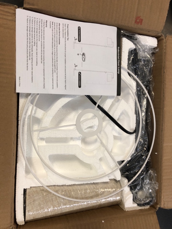 Photo 1 of ?Upgraded? Dimmable Floor Lamp, 1000 Lumens LED Edison Bulb Included, Arc Floor Lamps for Living Room Modern Standing Lamp with Linen Shade, Tall Lamp for Bedroom Office Dining Room- Black