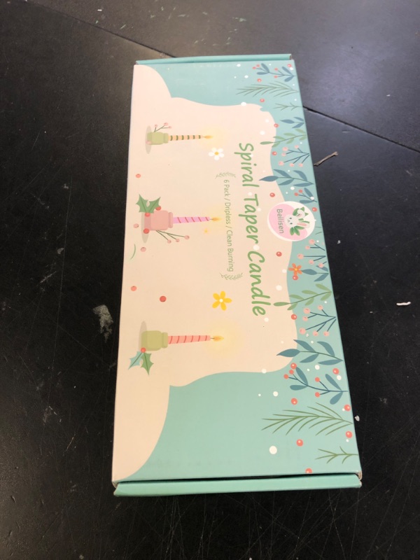 Photo 1 of 10 Inch Gradient-Pink Spiral Taper Candle Set, 6 Pack Unscented Dripless Candlesticks for Wedding, Holiday Décor, and Festive Dinners