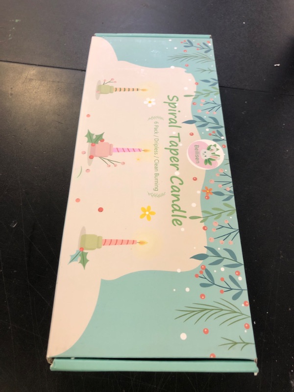 Photo 1 of 10 Inch Gradient-Pink Spiral Taper Candle Set, 6 Pack Unscented Dripless Candlesticks for Wedding, Holiday Décor, and Festive Dinners