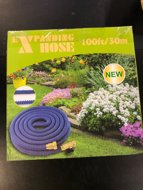 Photo 1 of 100 ft Garden Expandable Hoses - New Upgrated 2025 Flexible Water Hose - Kink-less Car Wash Pipes with Solid Brass Connector, Leakproof Lightweight Expanding Hoses for Yard,Outdoor