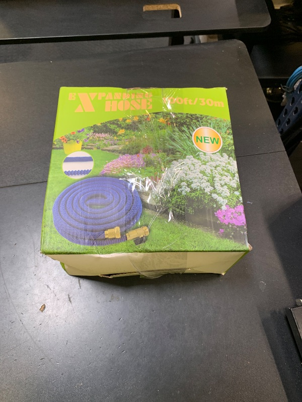 Photo 1 of 100 ft Expandable Garden Hose, 2025 Upgraded Retractable Water Hoses 100ft, 10 Function Spray Nozzle, Solid Brass Fittings, Extra Strength Fabric, Flexible Expanding Latex Core, Lightweight, No Kink