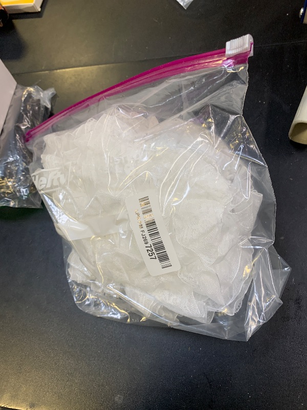 Photo 1 of 10 Yard Pleated Organza Lace Edge Trim Ribbon 1-1/2 inch Wide Assorted Colors Trimming Ruffle Fabric Embroidered Sewing Craft Wedding Bridal Dress Party Decoration Clothes Embellishment (White)