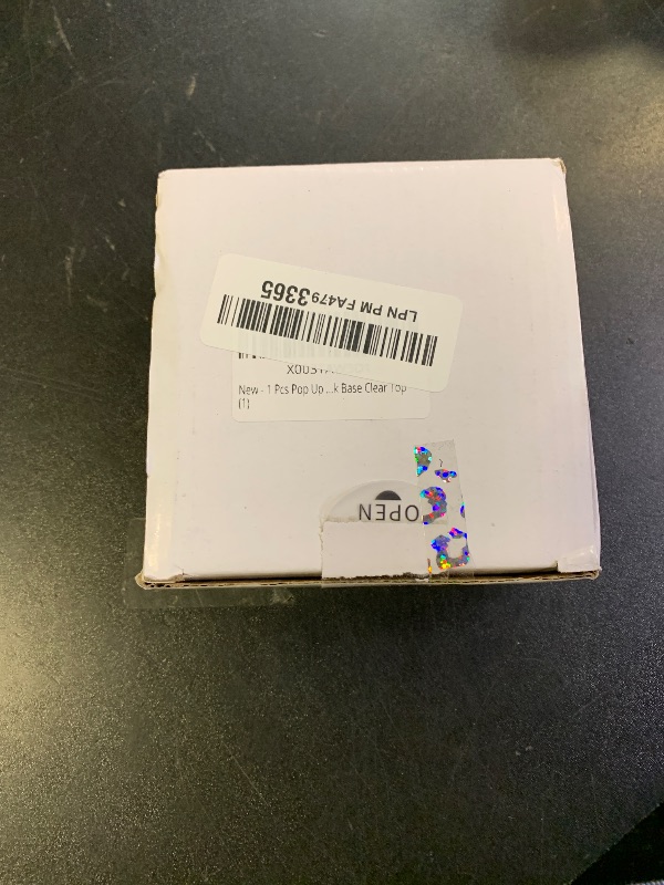 Photo 1 of 1 Pcs Pop Up Sticky Note Dispenser Sticky Note Holder Pop Up Note Dispenser Transparent Top for 3 x 3 Inch Sticky Notes School Office Home Store Black Base Clear Top (1)