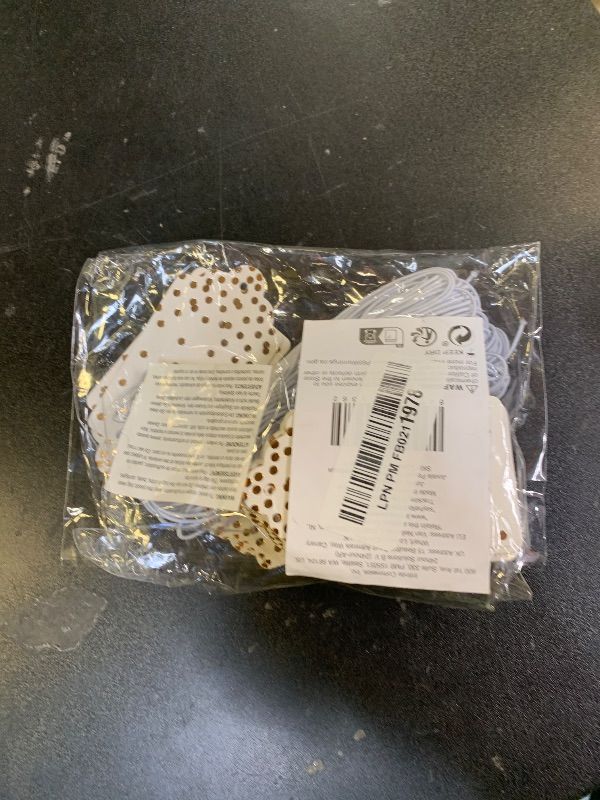 Photo 1 of 120 Pcs Gold Foil Paper Gift Tags with String for Christmas, Weddings, Party Favors, Stripes and Polka Dots Design (1.8 x 3.2 in)