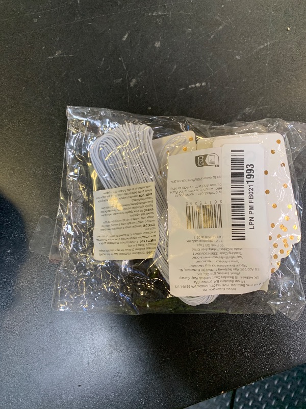 Photo 1 of 120 Pcs Gold Foil Paper Gift Tags with String for Christmas, Weddings, Party Favors, Stripes and Polka Dots Design (1.8 x 3.2 in)