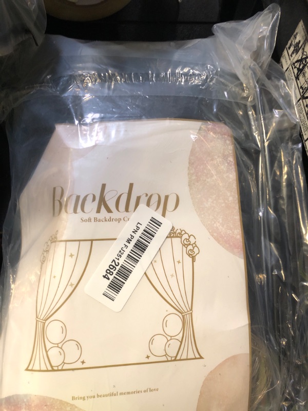 Photo 1 of 10ft x 10ft Black Backdrop Curtain with Lights String for Parties, Sheer Tulle Wedding Photo Backdrops Drapes for Baby Shower Birthday Party Decorations Background for Photography