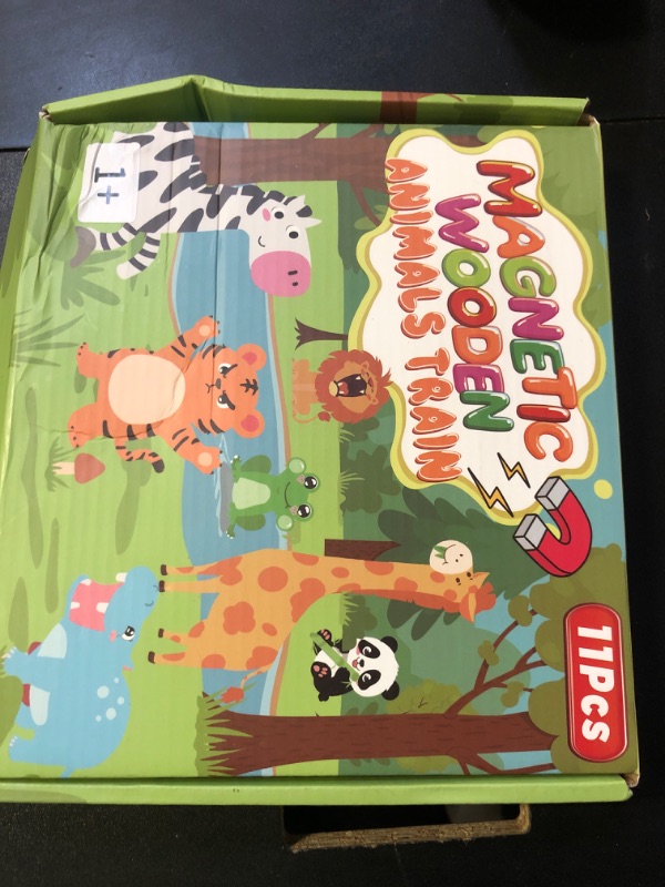 Photo 1 of 11 Pcs Magnetic Train Set Montessori Toys for Toddlers Boys Girls, Wooden Animals Preschool Learning Activities Educational Sensory Toys Stocking Stuffers Birthday Gifts Ages 1-3, 2-4