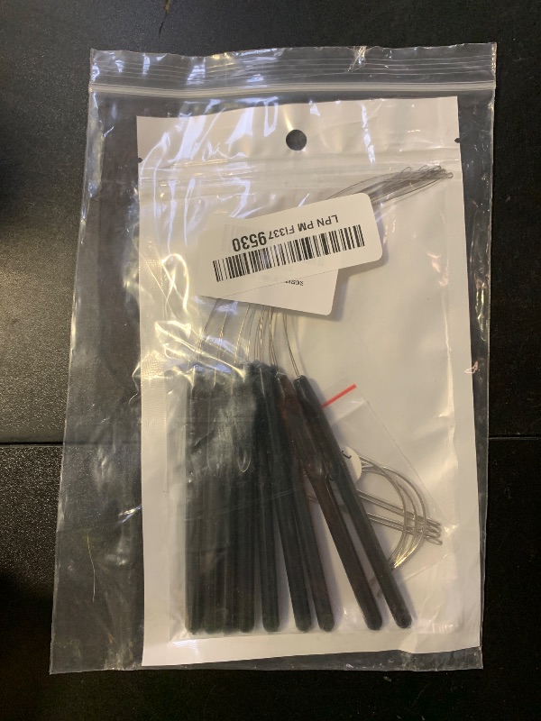 Photo 1 of 10 Pcs Hair Extension Loop Needle Threader Pulling Hook Tool and Bead Device Tool for Hair Extensions (Black)