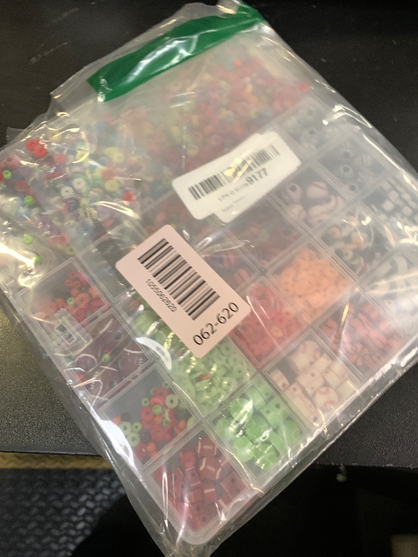 Photo 1 of 1000PCS Polymer Clay Beads Bracelet Making kit, 24 Style Cute Fun Beads Fruit Flower Animal Cake Butterfly Heart Beads Charms for Jewelry Necklace Earring Making DIY Accessories for Women Girls