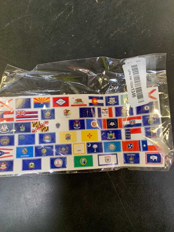 Photo 1 of 1/2 Inch Tall Sheet of All 50 US State Flags Stickers (Set United States US Fifty Vinyl Decal for Scrapbooking Made in USA (.5 inch Tall)