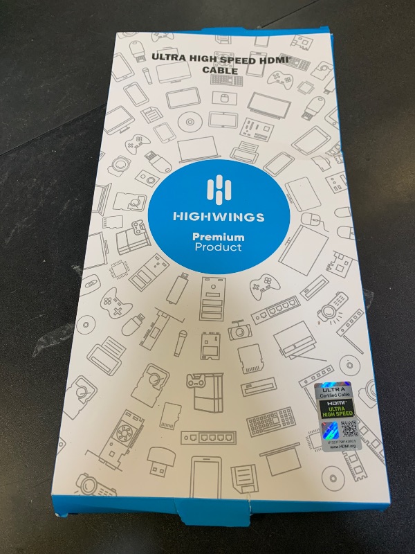 Photo 1 of 10K 8K HDMI 2.1 Cable 2-Pack 6.6FT, Highwings Certified 48Gbps Ultra High Speed Slim HDMI Cord,Support 4K@120Hz 8K@60Hz, HDCP 2.2&2.3, Dynamic HDR,eARC,DTS:X, Compatible with Roku TV/HDTV/PS5/Blu-ray