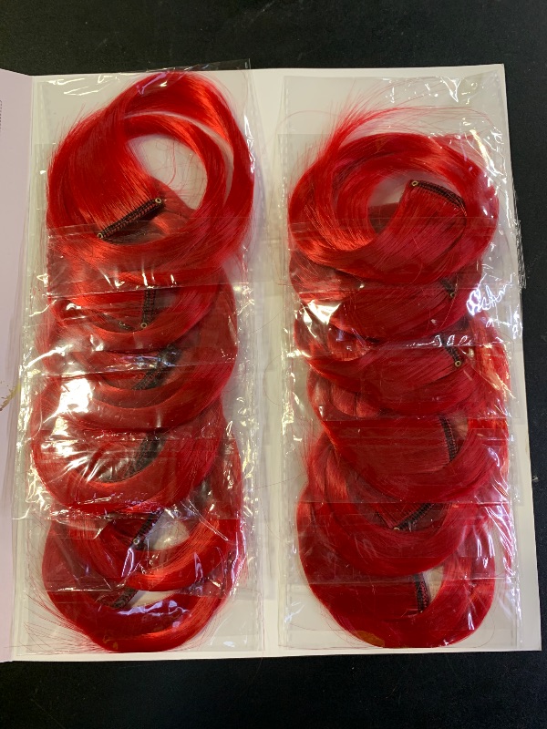 Photo 1 of 12 Red Strips clip on hairs