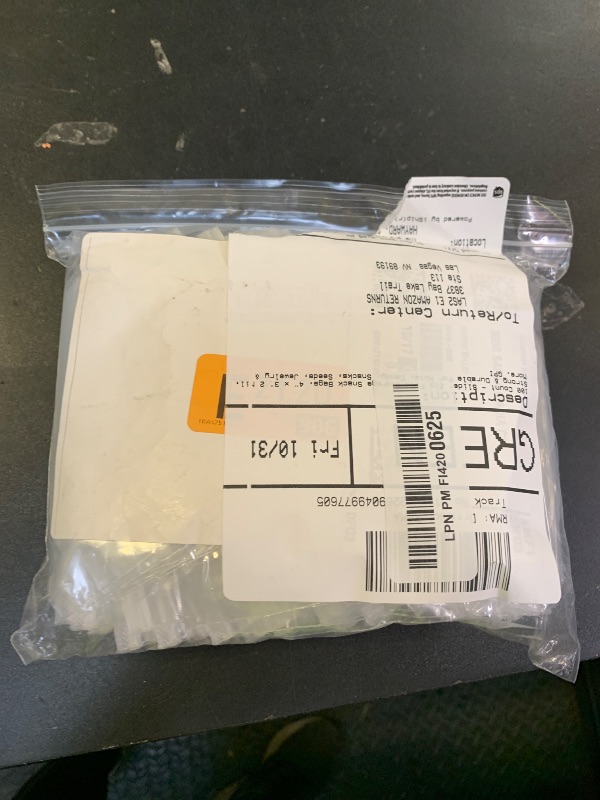 Photo 1 of 100 Count - Slider Zip Food Storage Snack Bags, 4" x 3" 2 Mil, Strong & Durable For Nuts, Candy, Snacks, Seeds, Jewelry & More. GPI