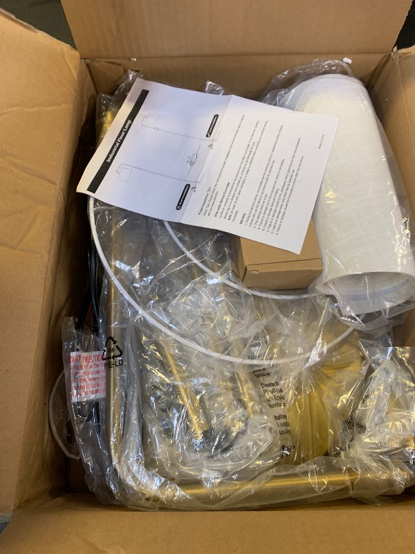 Photo 1 of ?Upgraded? Dimmable Floor Lamp, 1000 Lumens LED Edison Bulb Included, Arc Floor Lamps for Living Room Modern Standing Lamp with Shade, Tall Lamps for Living Room Bedroom Office Dining Room - Gold