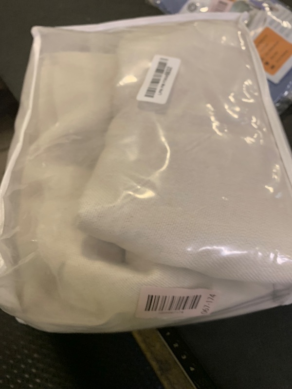 Photo 1 of 100% Blackout Shield Linen Blackout Curtains for Bedroom 108 Inches Long, Back Tab/Rod Pocket Living Room Drapes, Thermal Insulated Blackout Curtains 2 Panels Set, 50" W x 108" L,Cream