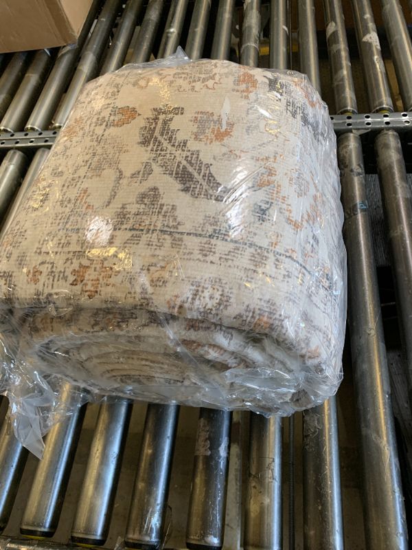 Photo 1 of Washable 10x14 Area Rugs for Living Room, Boho Non-Slip Vintage Distress Large Rugs for Bedroom Dining Room Office, 0.3" Neutral Oriental Throw Thin Carpet, Cream/Blue/Orange/Multi