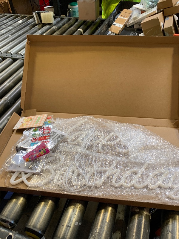 Photo 1 of Happy Birthday Neon Sign 20 Inch Reusable Happy Birthday LED Light Up Sign with Dimmable ON/OFF Switch for Birthday Party Backdrop Decoration and Wall Decor and Birthday Gifts