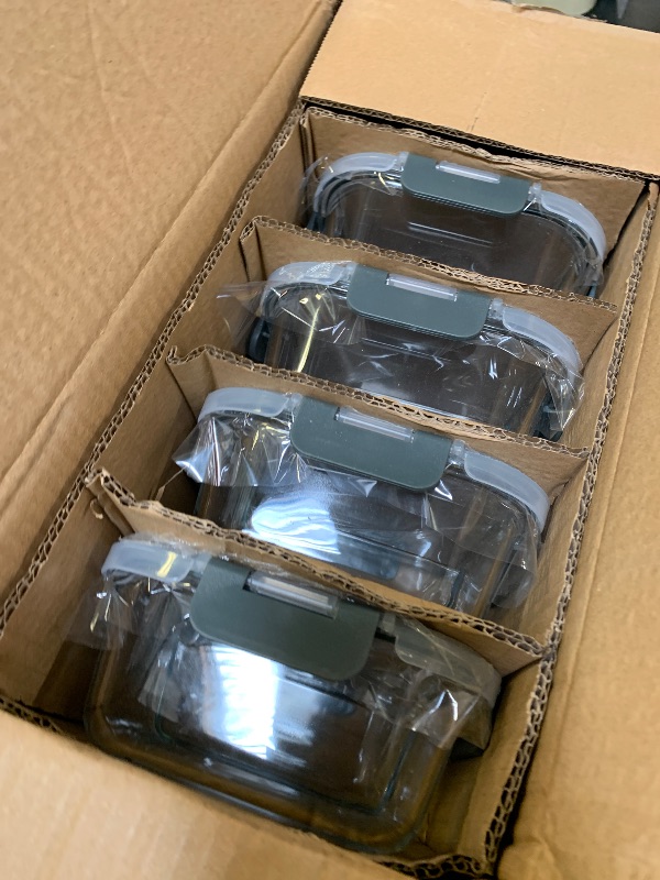 Photo 1 of [5-Pack,36 Oz]Glass Meal Prep Containers 2 Compartments Portion Control with Upgraded Snap Locking Lids Glass Food Storage Containers, Microwave, Oven, Freezer and Dishwasher (4.5 Cups)