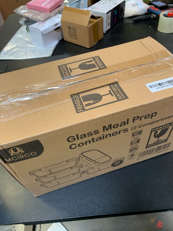 Photo 1 of [5-Pack,36 Oz]Glass Meal Prep Containers 2 Compartments Portion Control with Upgraded Snap Locking Lids Glass Food Storage Containers, Microwave, Oven, Freezer and Dishwasher (4.5 Cups)