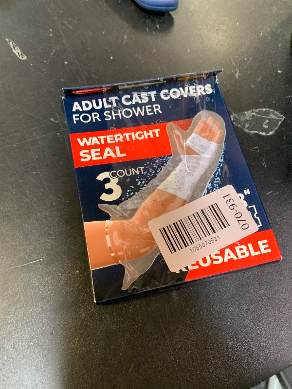 Photo 1 of 100% Waterproof Cast Covers for Shower Arm - Tight Seal - 3pk Adult Reusable Cast Protectors - Half Arm Bag Sleeves