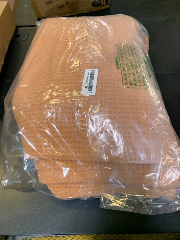 Photo 1 of 100% Cotton Blankets Queen Size for Bed - Waffle Weave Blankets for Summer, Lightweight and Breathable Soft Woven Blanket for Spring, White, 90x90 Inches (Beige, Queen (90" x 90"))