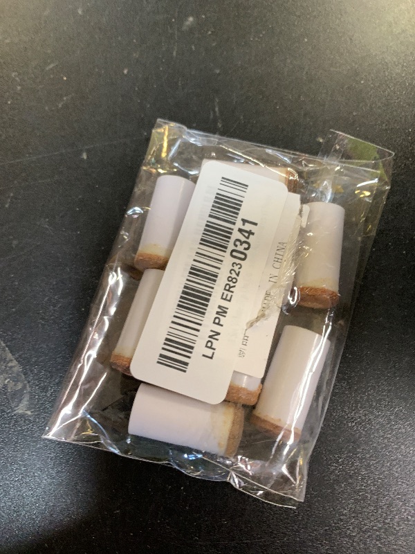 Photo 1 of 10 Set White Slip On Cue Tips Pool Billiard, Pool Cue Tips Replacement with Brown Pool Cue Stick Ferrules for Slip-on Cue Tip Replacement Kit Table Sticks Cue Tips Cue Sticks and Accessories (12mm