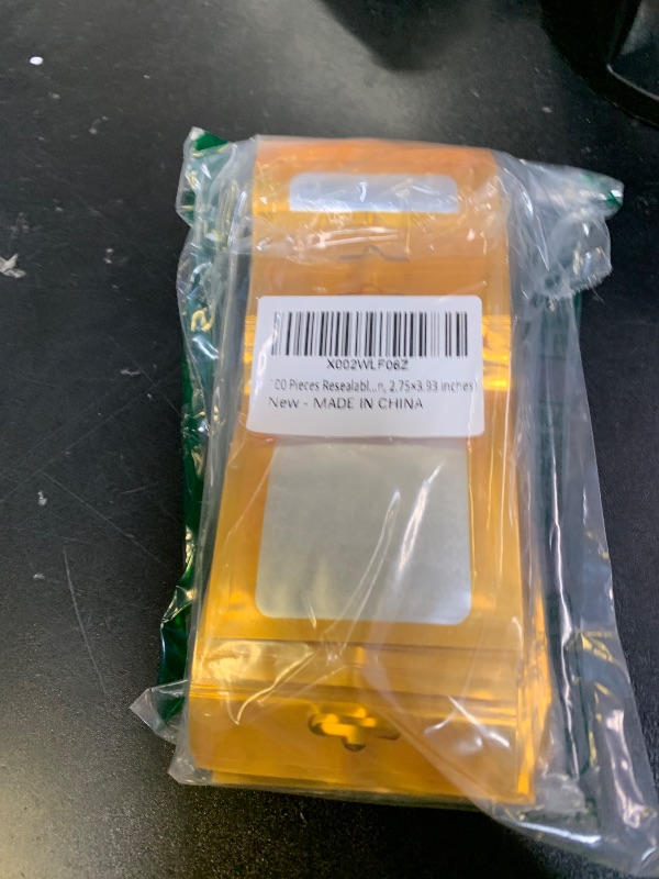 Photo 1 of 100 Pieces Resealable Mylar Bags with Clear Window Smell Proof Packaging Bags Foil Pouch Zip Treat Bag for Food Self Sealing Storage Supplies (Golden, 2.75×3.93 inches)