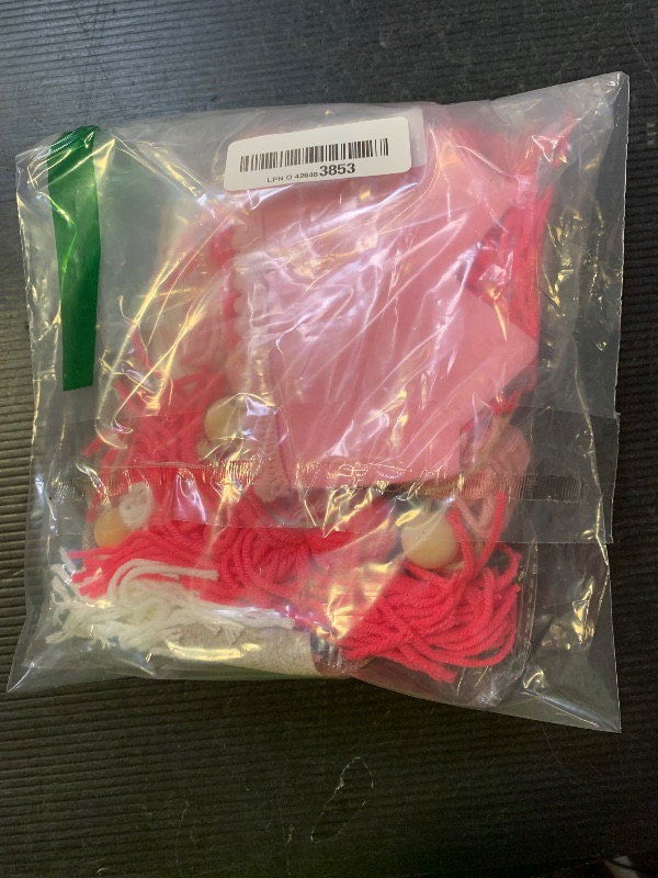 Photo 1 of 1/2 Birthday Girl Half Birthday Decorations High Chair Banner, 6 Month Girl Tassel Wood Bead Highchair Garland (Pink)