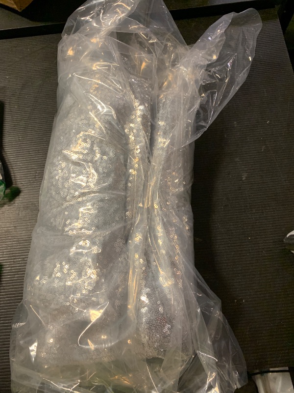 Photo 1 of 10 Packs 12 x 72 inches Silver Sequin Table Runner, Glitter Runner for Birthday Party Supplies Wedding Holiday Celebration Baby Shower Engagement Anniversary Decor